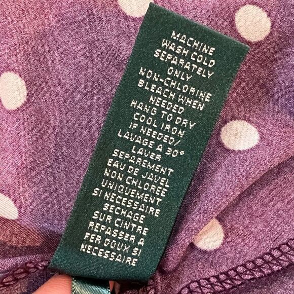 Lauren Ralph Lauren 14W Surplice Midi Cap Sleeve Polkadot Dress - Picture 8 of 8